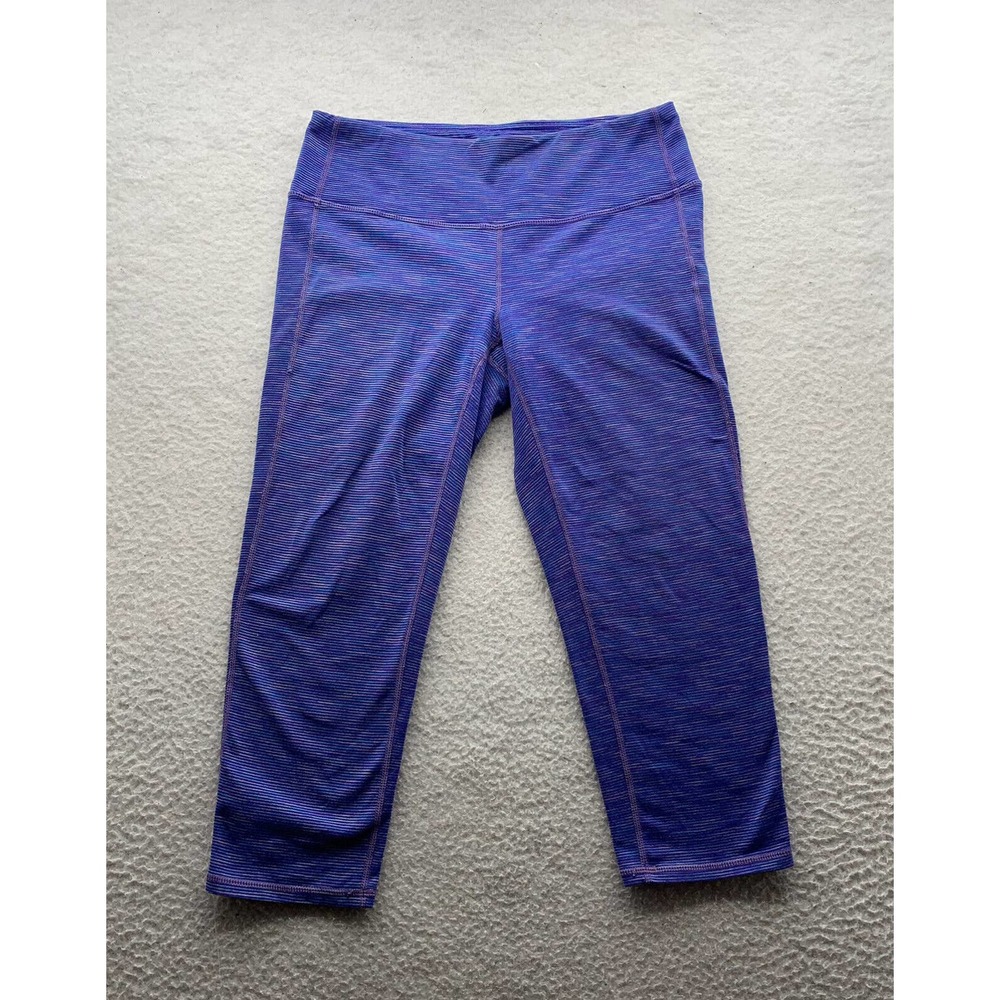 Athleta Leggings Womens Medium M Cropped Capri Heather Purple Yoga Pilates Gym